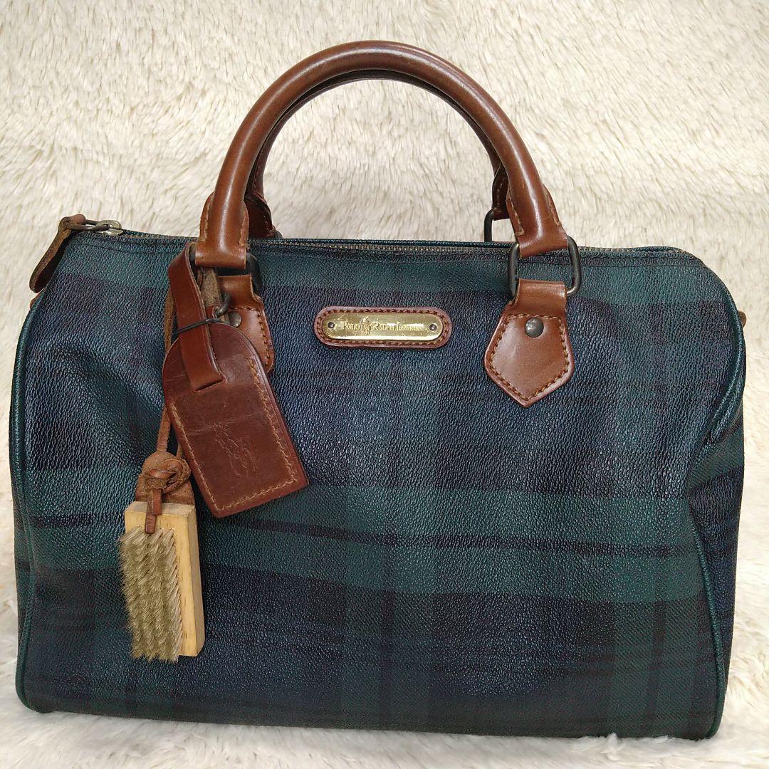 【美品✨】ポロ　ラルフローレン　ミニ　ボストンバッグ　ハンドバッグ　PVC