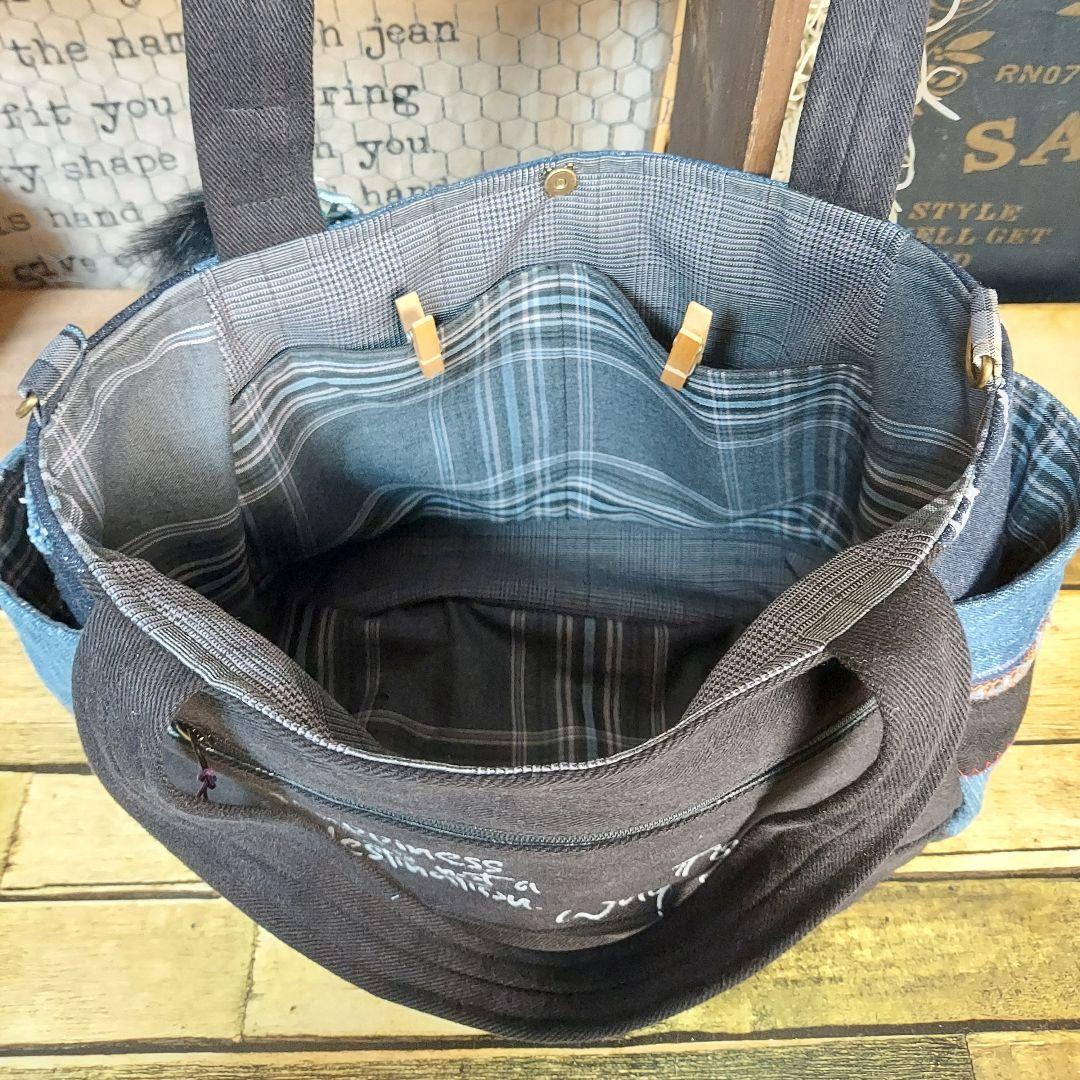 【ふはち】刺繍デニムバック　No.655　ショルダーベルト