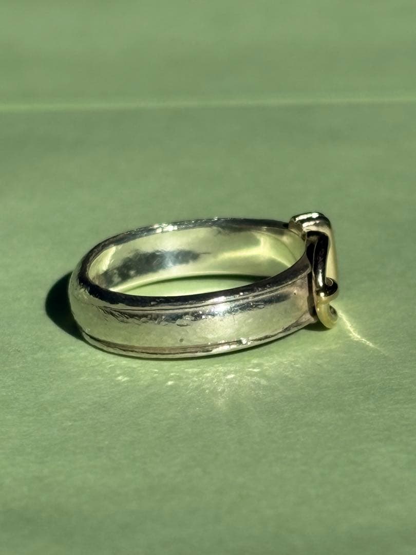 HERMES サンチュールリング 18金　シルバーコンビ　ベルトリング