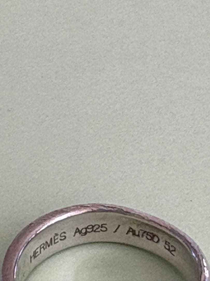HERMES サンチュールリング 18金　シルバーコンビ　ベルトリング