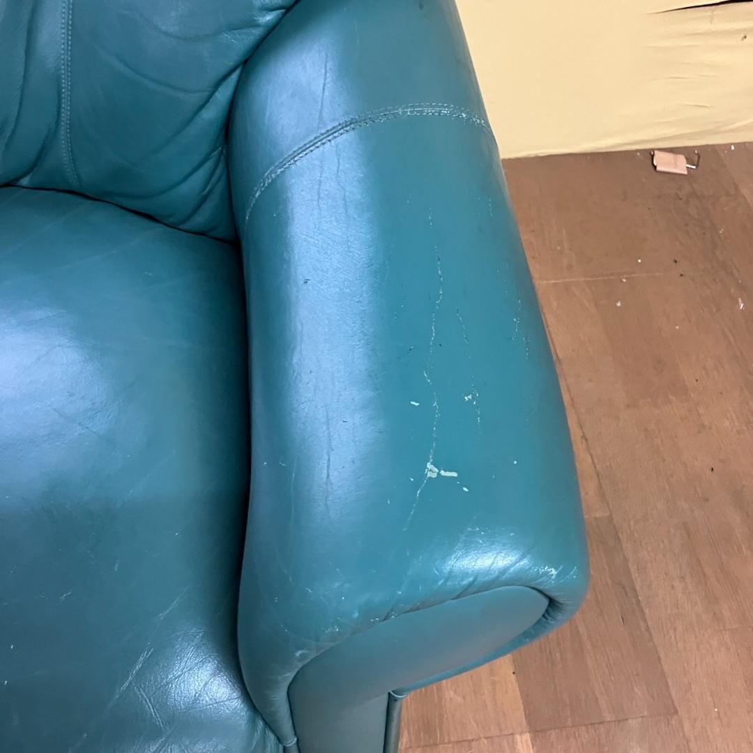 P0745 Karimoku(カリモク) レザー 2掛けソファ グリーン