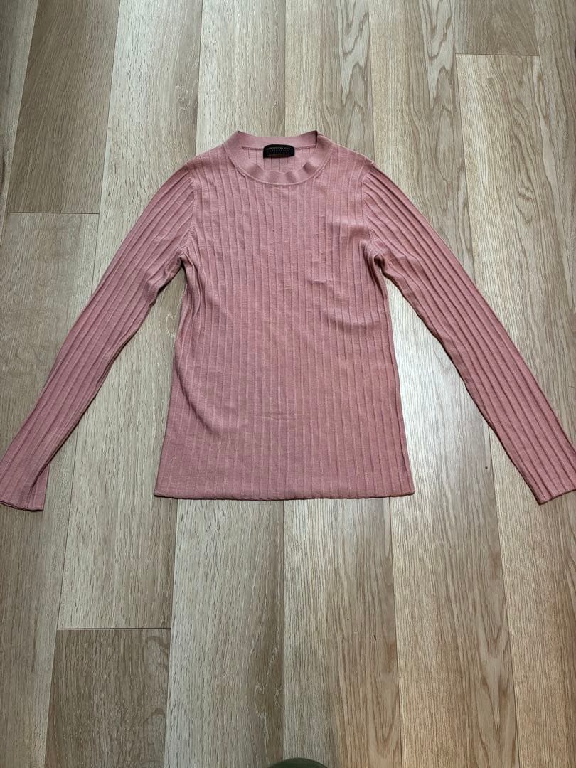 【2回着用】トゥモローランド　カシミヤシルクリブ クルーネックプルオーバー