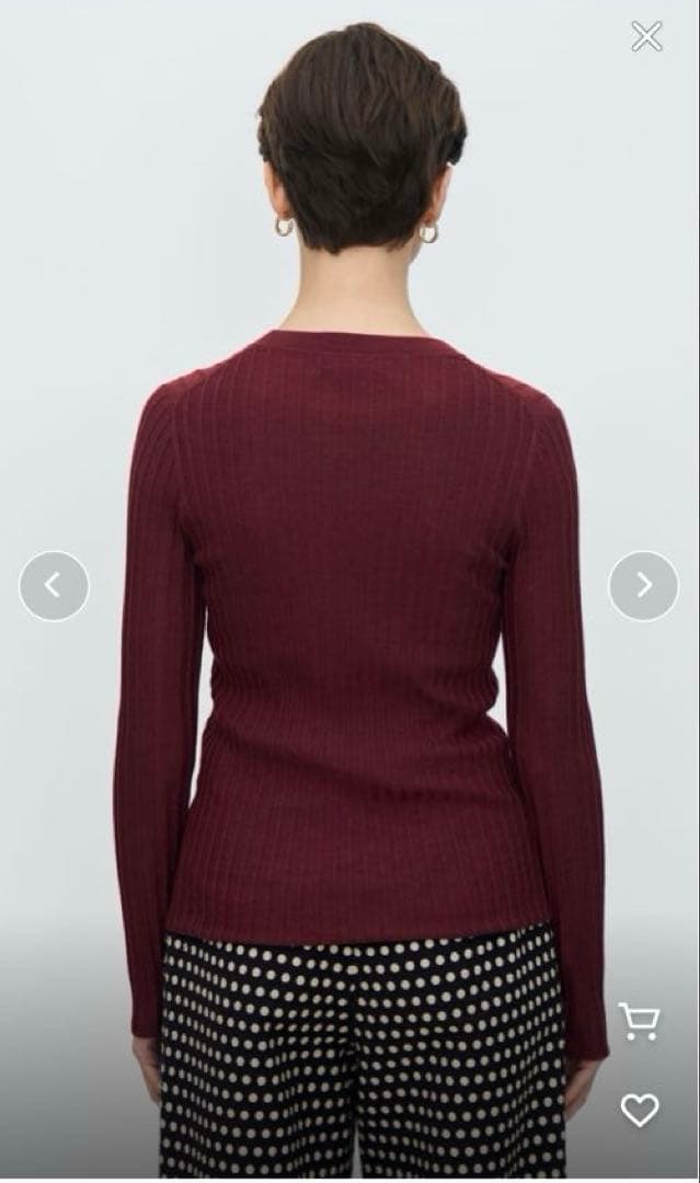 【2回着用】トゥモローランド　カシミヤシルクリブ クルーネックプルオーバー