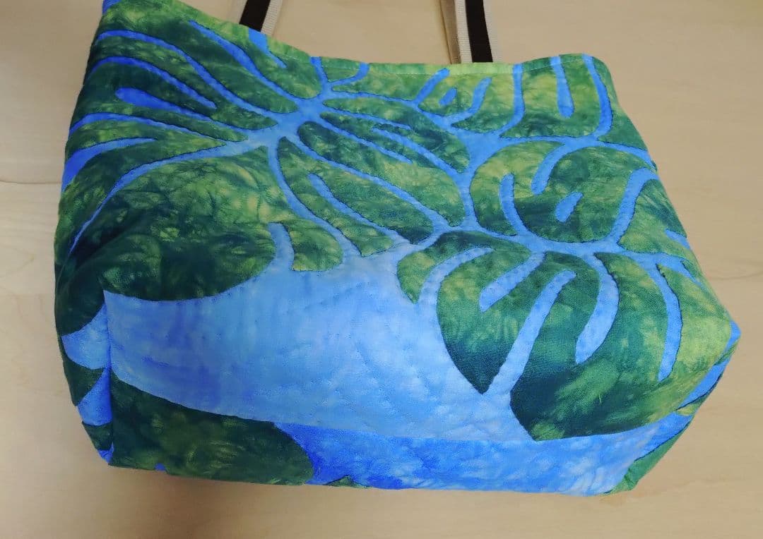 ハワイアンキルトバッグ・モンステラ