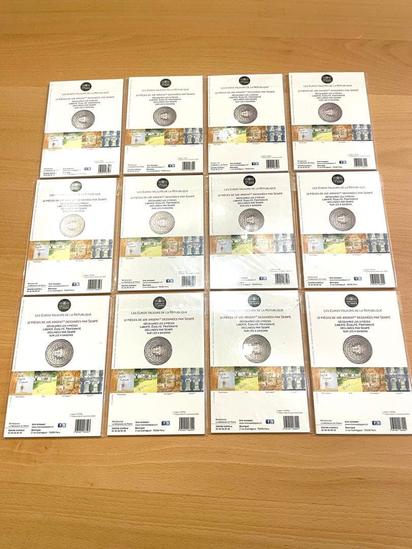 コレクション用 フランス10ユーロ記念銀貨2014年 12枚組(純銀量約70g)