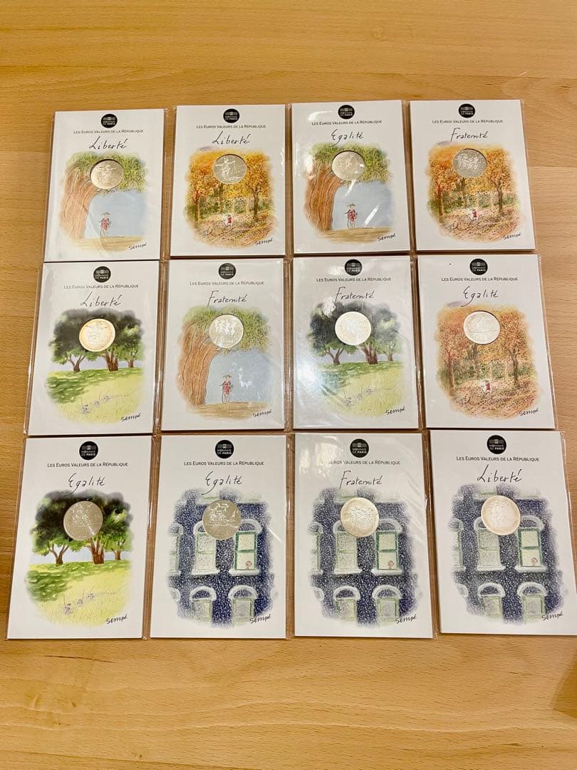 コレクション用 フランス10ユーロ記念銀貨2014年 12枚組(純銀量約70g)