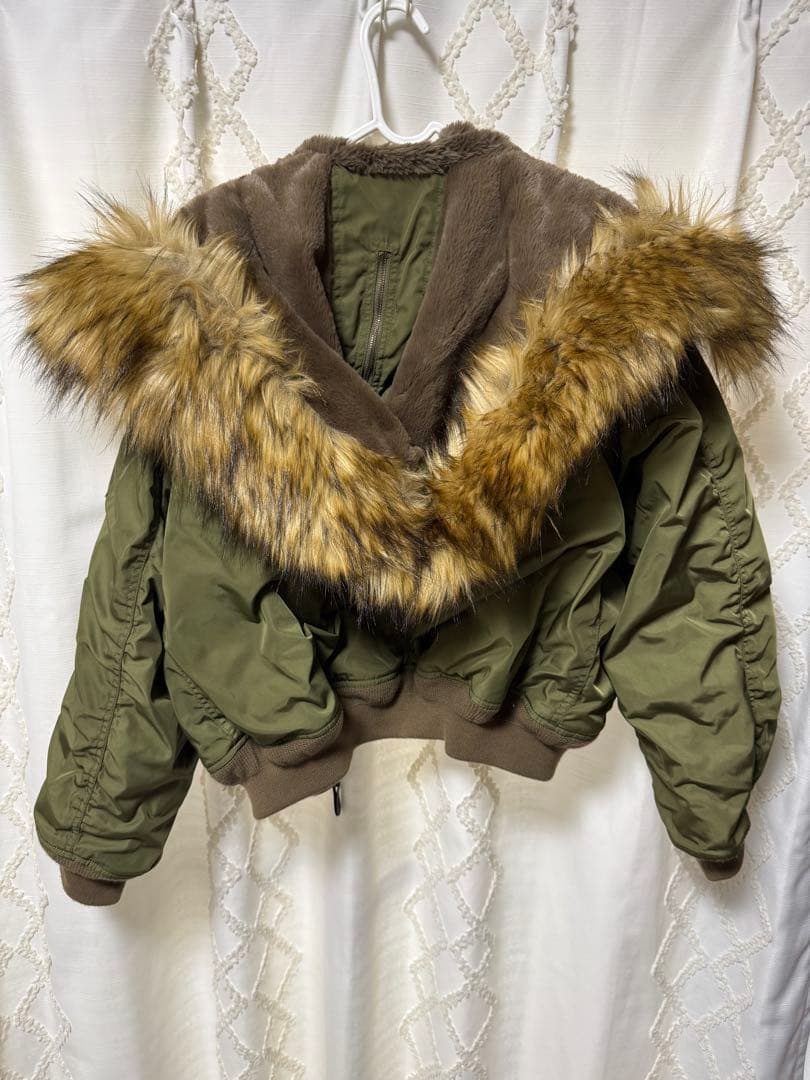 moussy カーキ ファーダウン ファー取り外し可 y2k 平成ギャル
