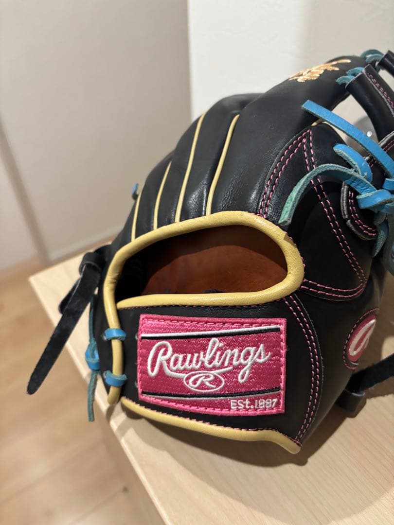Rawlings 軟式グローブ 黒/青/黄色