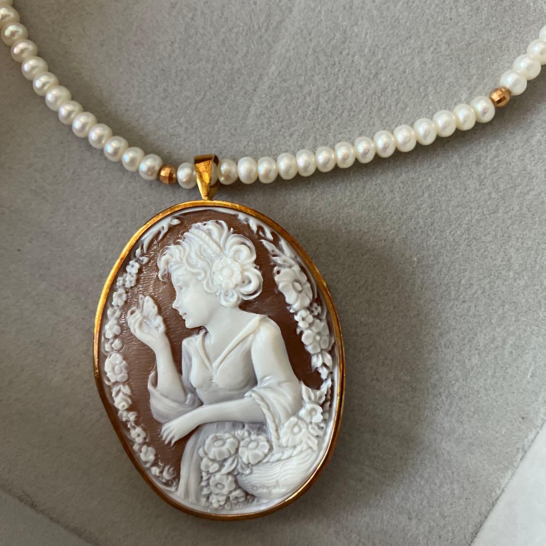 カメオ　帝国ホテル　18K 作家　ネックレスおまけ