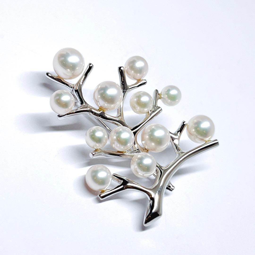 【現行品・極美品】✨ミキモト パール　ブローチ　幸福の木　ラージサイズ