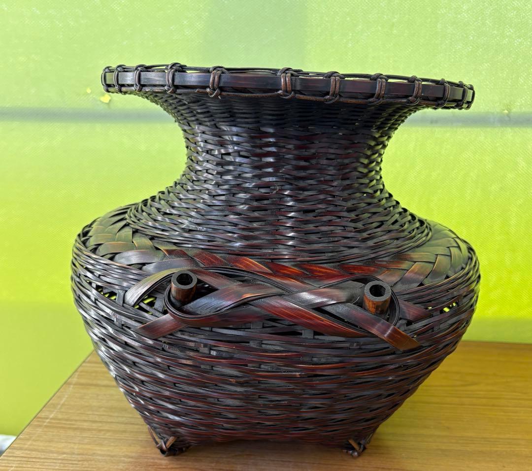 竹籠　達磨牡丹籠