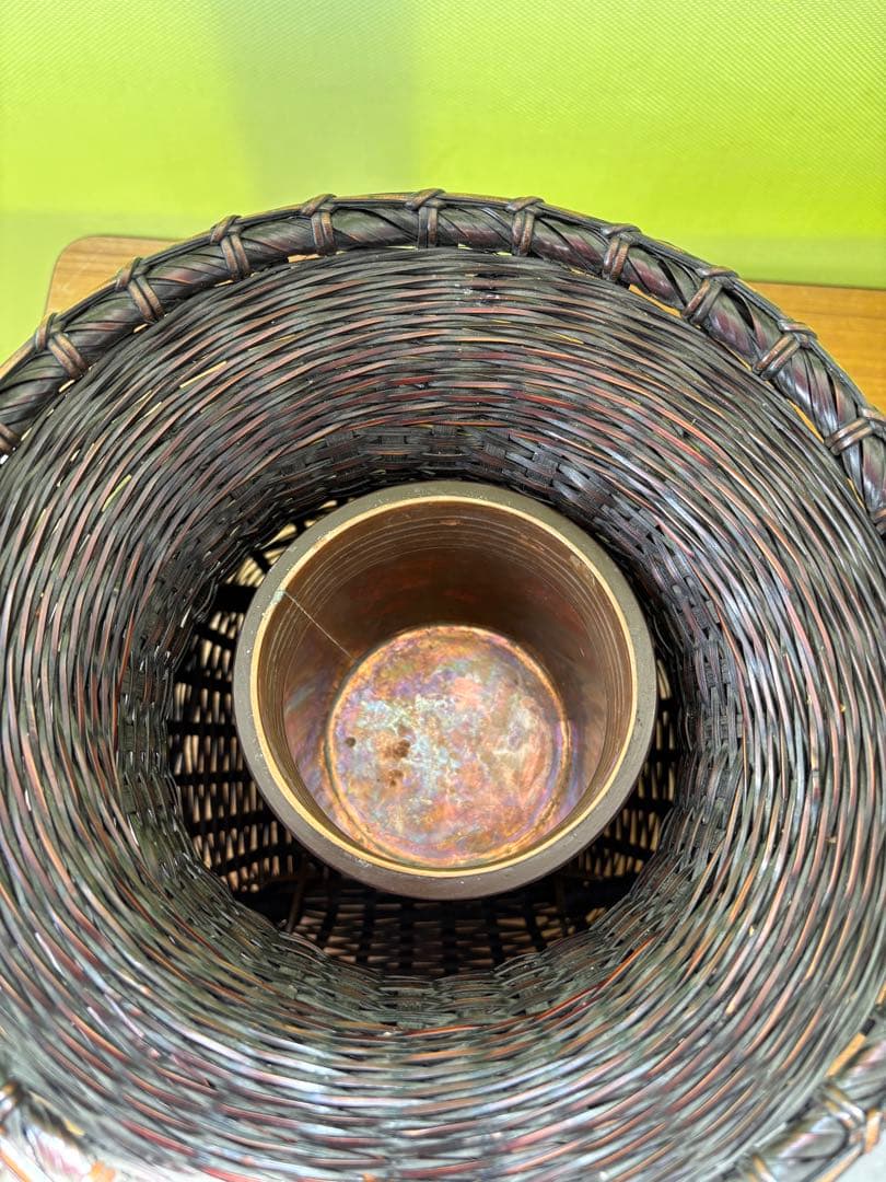 竹籠　達磨牡丹籠