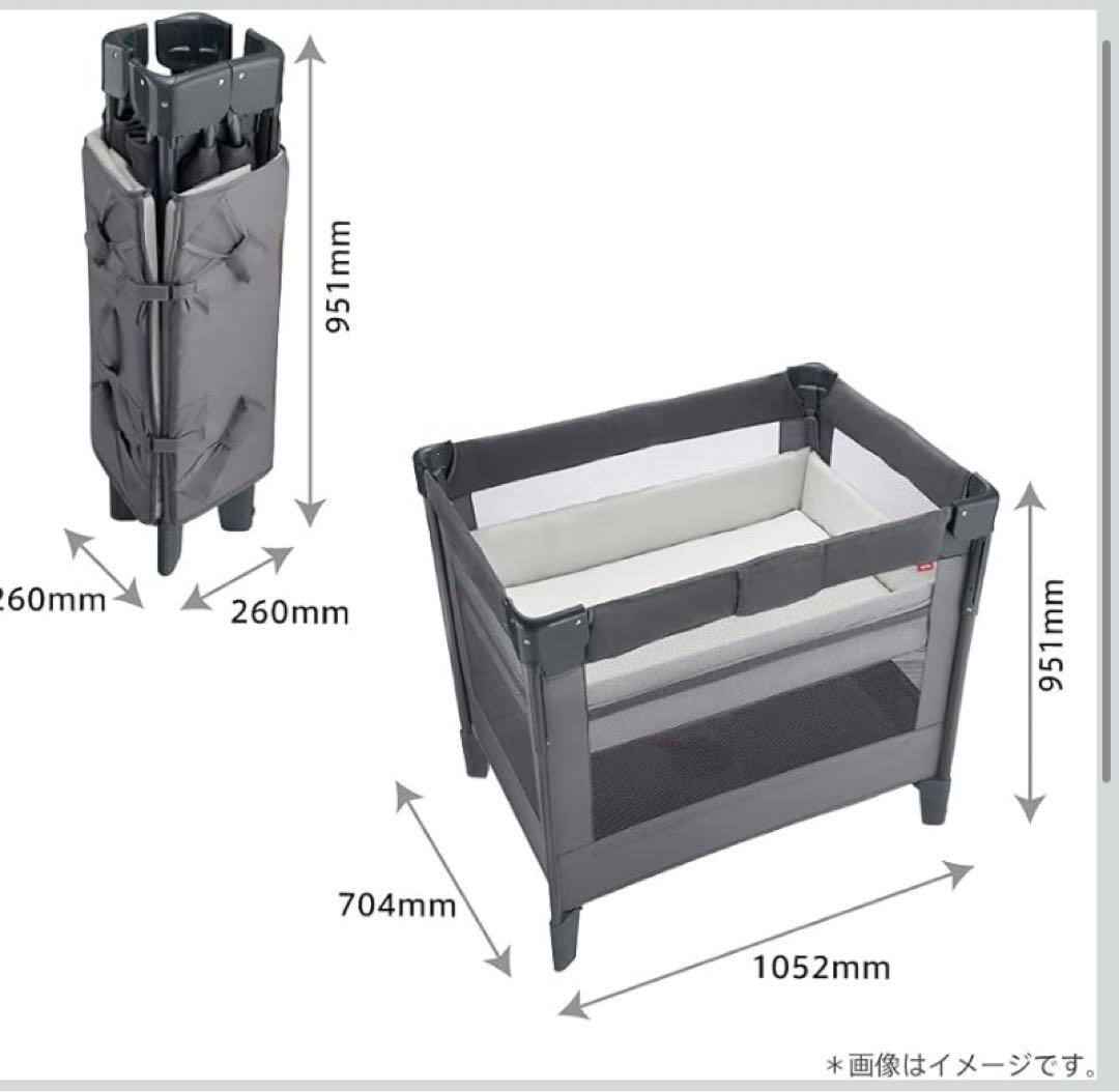 美品アップリカ　ココネル エアープラス AB(グレーGR) ベビーベット