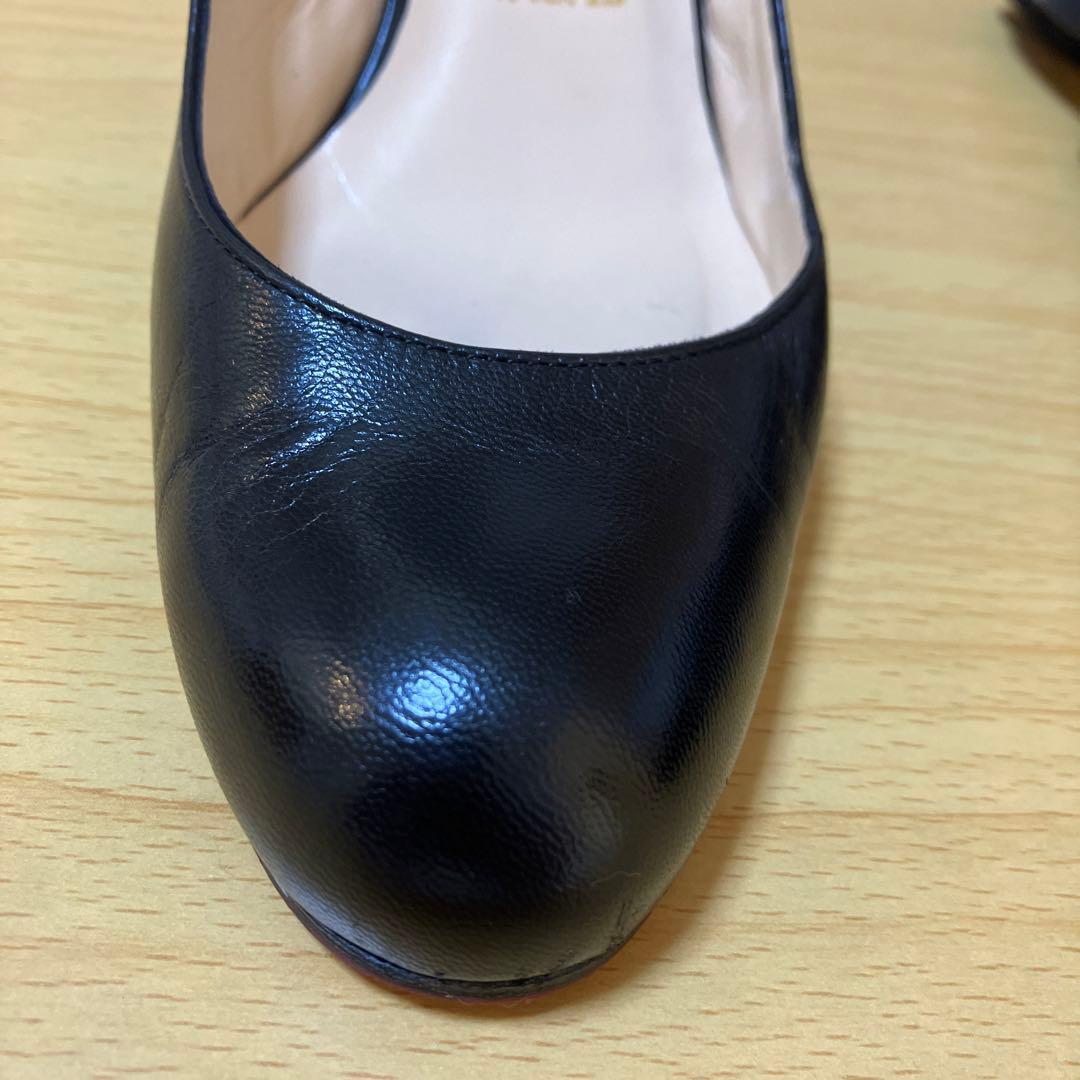 【希少】クリスチャンルブタン　チャンキーヒール　スリングバック　38