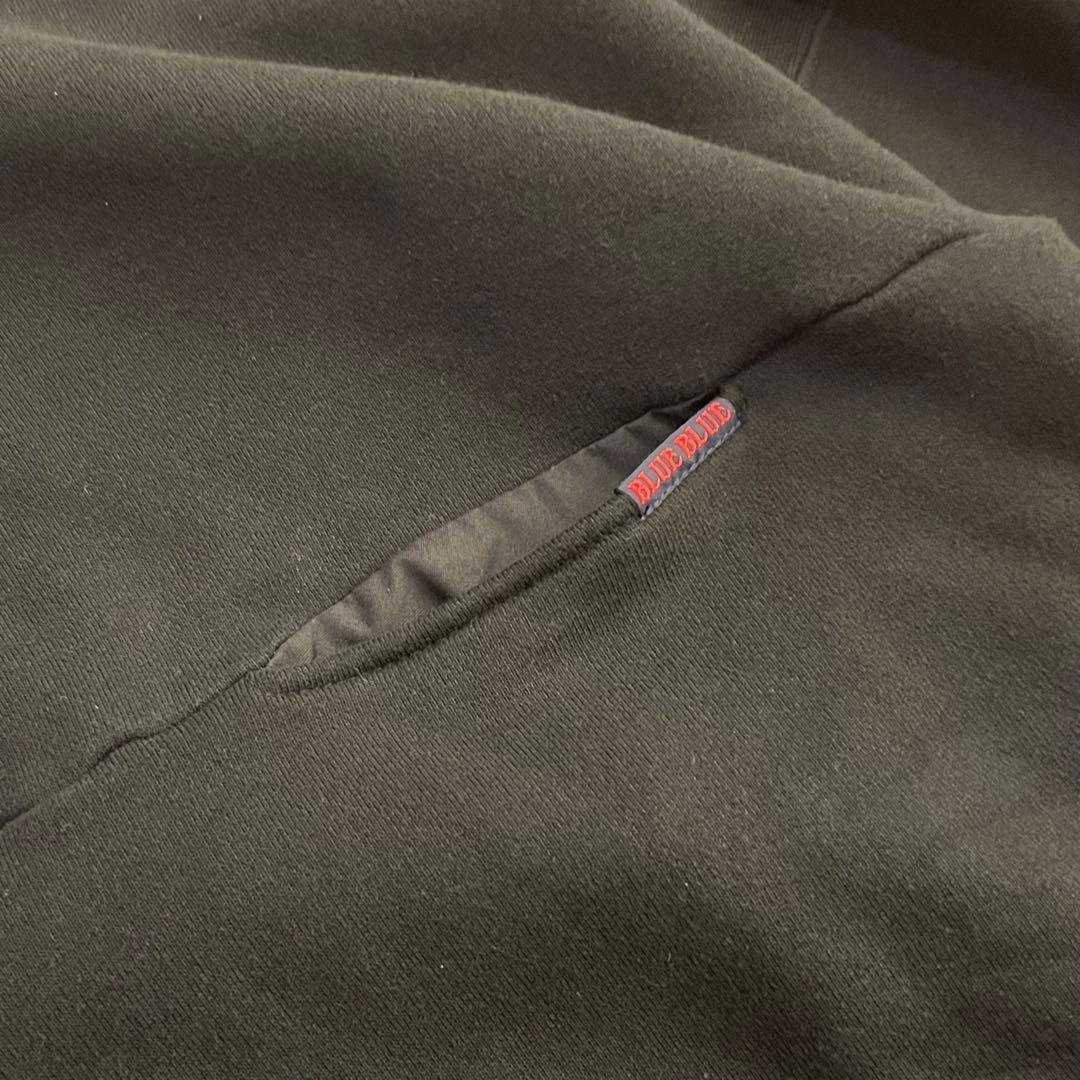★極美品 ブルーブルー ハーフボタンスウェット トレーナー Lサイズ 黒