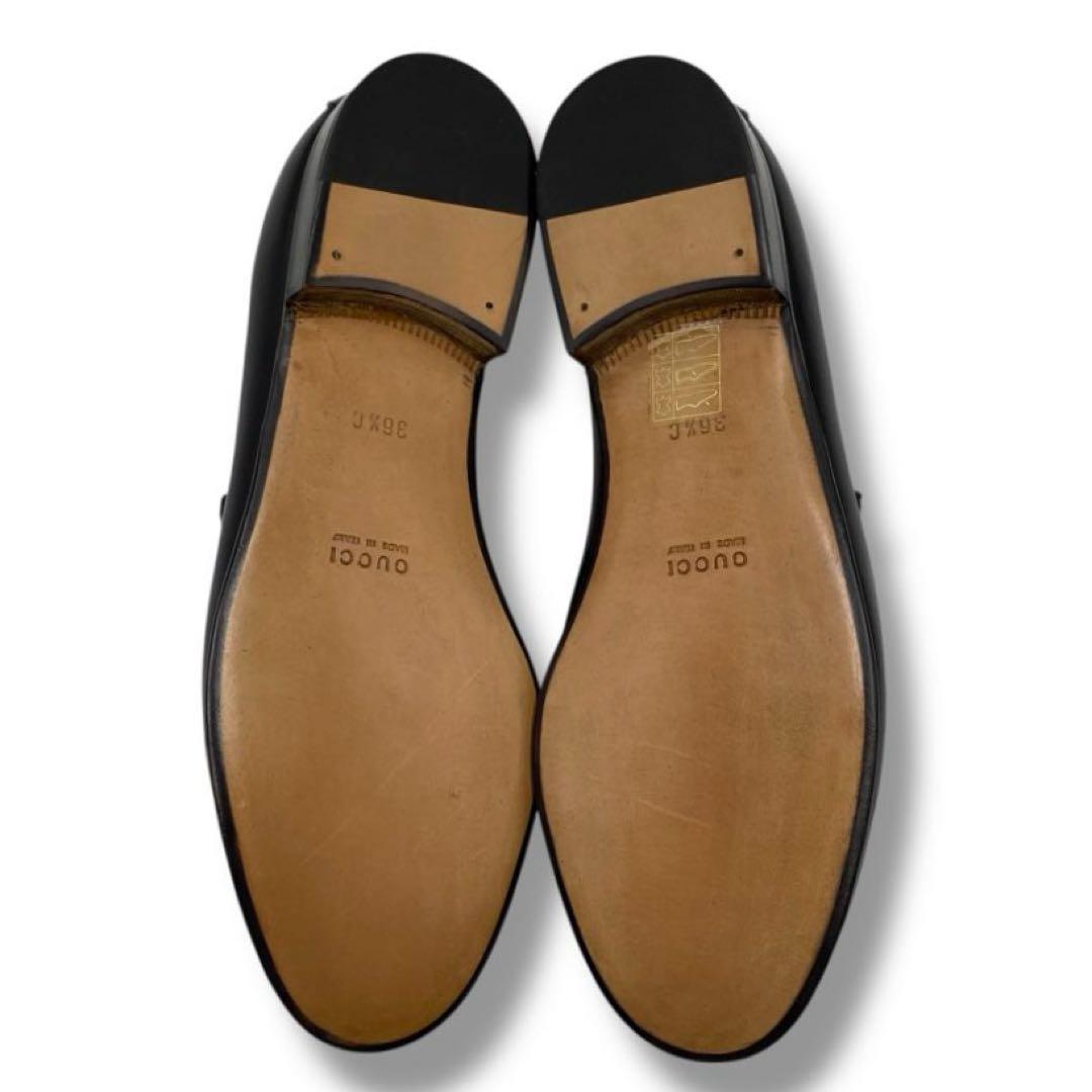 美品 GUCCI グッチ ホースビット レザー ローファー 革靴 ブラック 黒