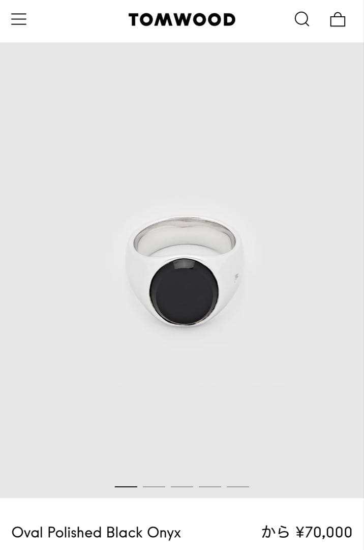 【美品】【TOMWOOD】Oval Black Onyx size56