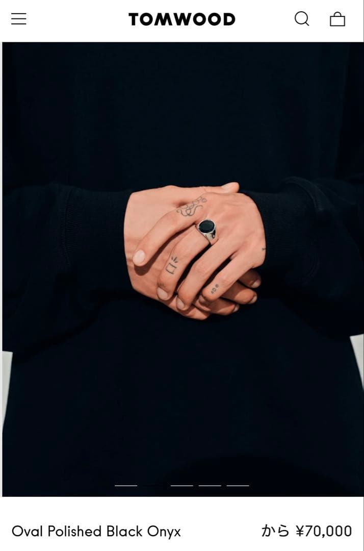 【美品】【TOMWOOD】Oval Black Onyx size56