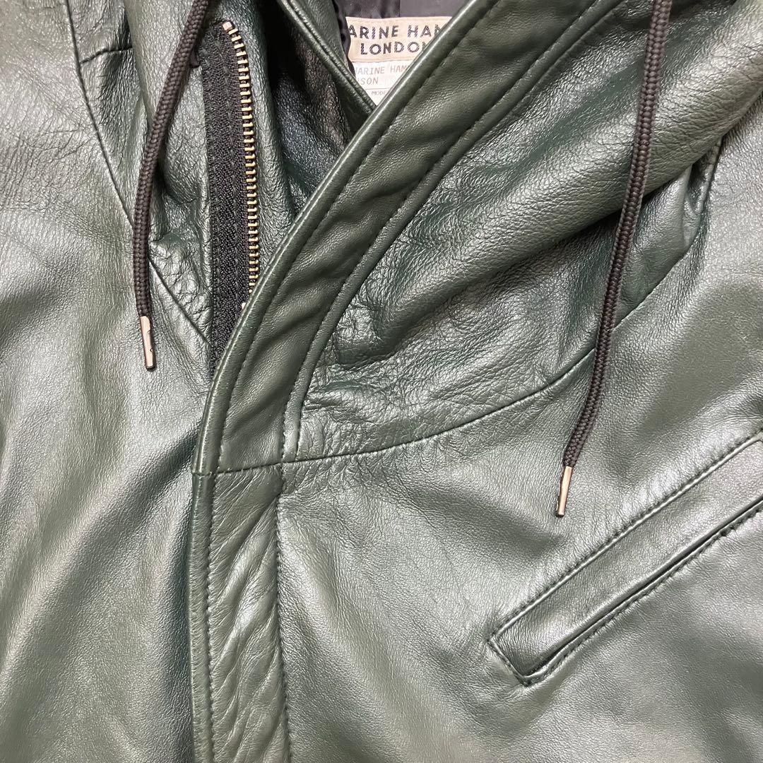 美品✨KATHARINE HAMNETT フーデッドレザージャケット 羊革