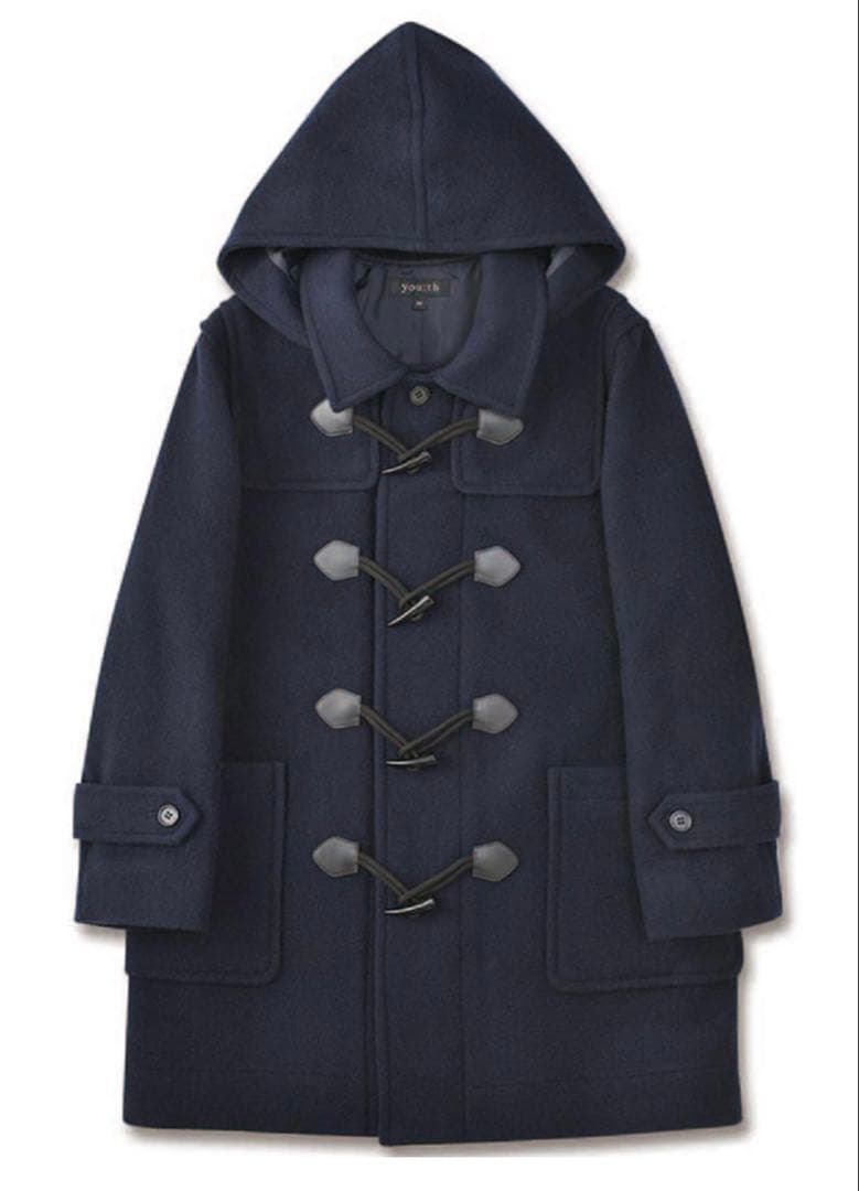 ネイビーダッフルコートMサイズ★スクールかコートyouth