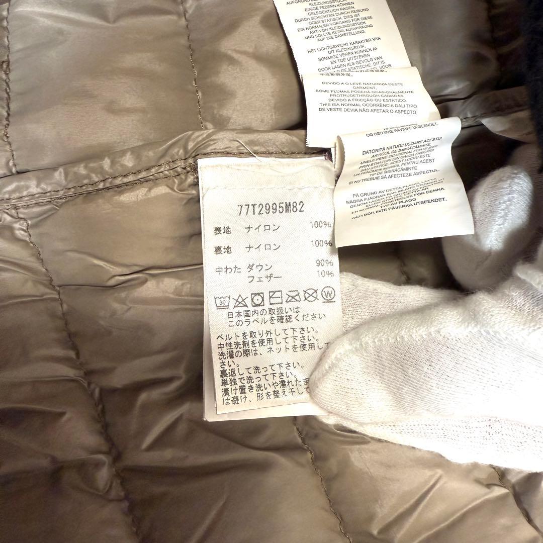 マイケルコース ビッグカラー ダウンコート ロング丈 ベルト付き モカブラウン