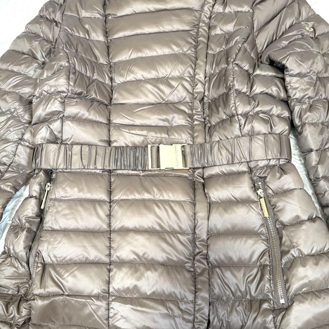 マイケルコース ビッグカラー ダウンコート ロング丈 ベルト付き モカブラウン