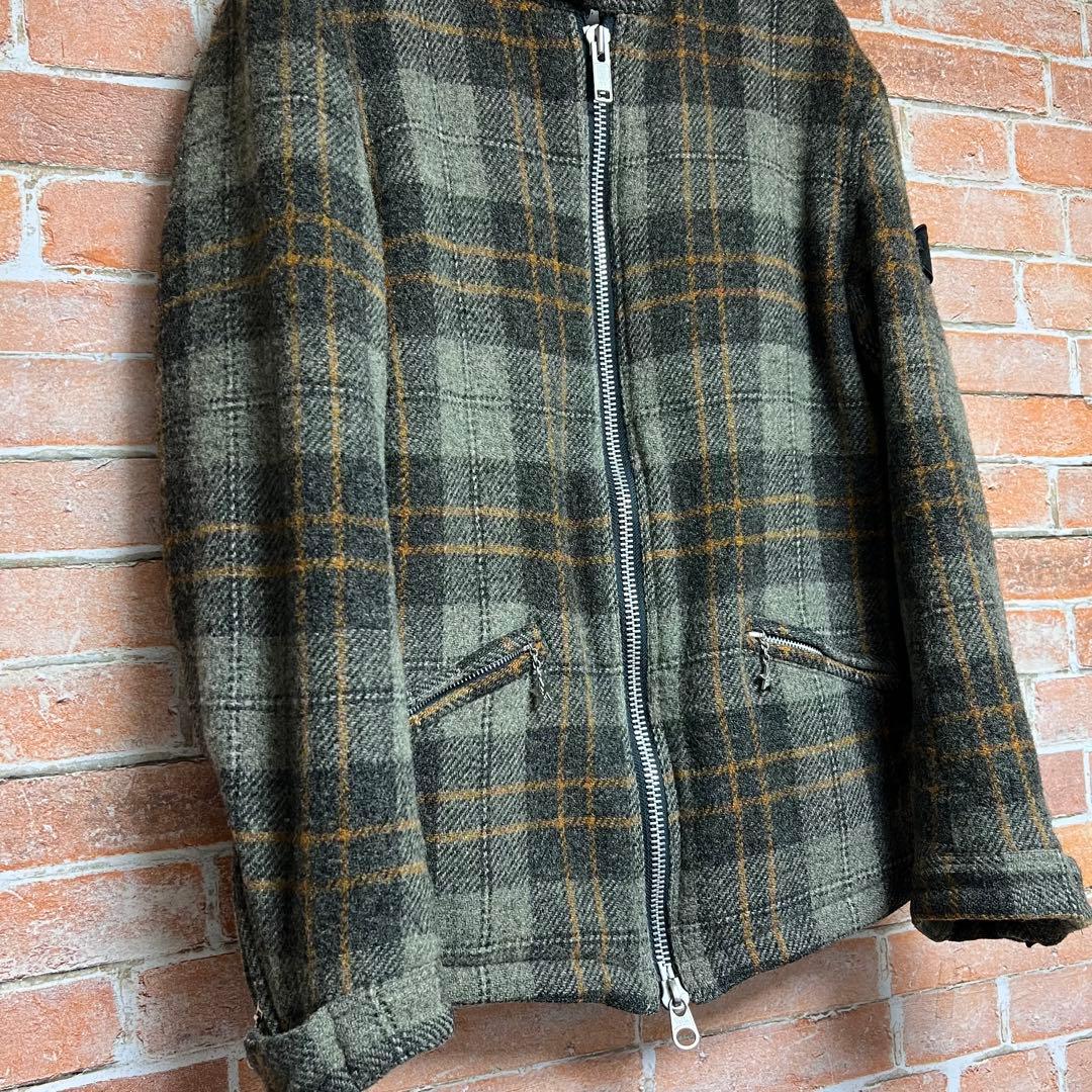 ローライダーxハリスツイード　シングルライダースツイードチェックジャケット