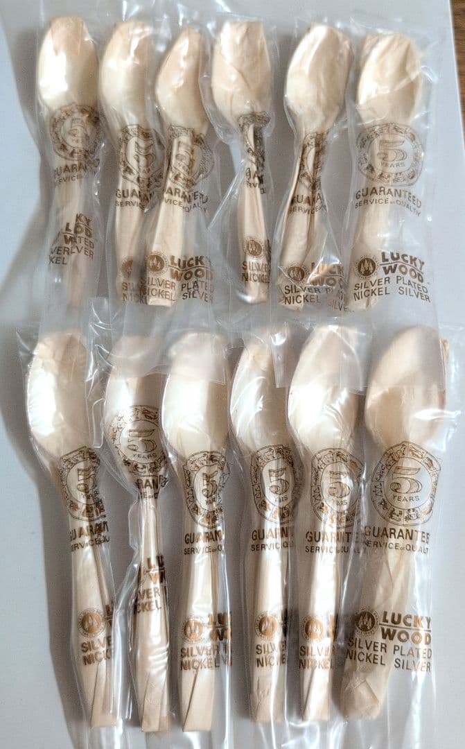 LUCKY WOODディナーセット 未使用 洋白銀器カトラリー 銀仕上げ37本