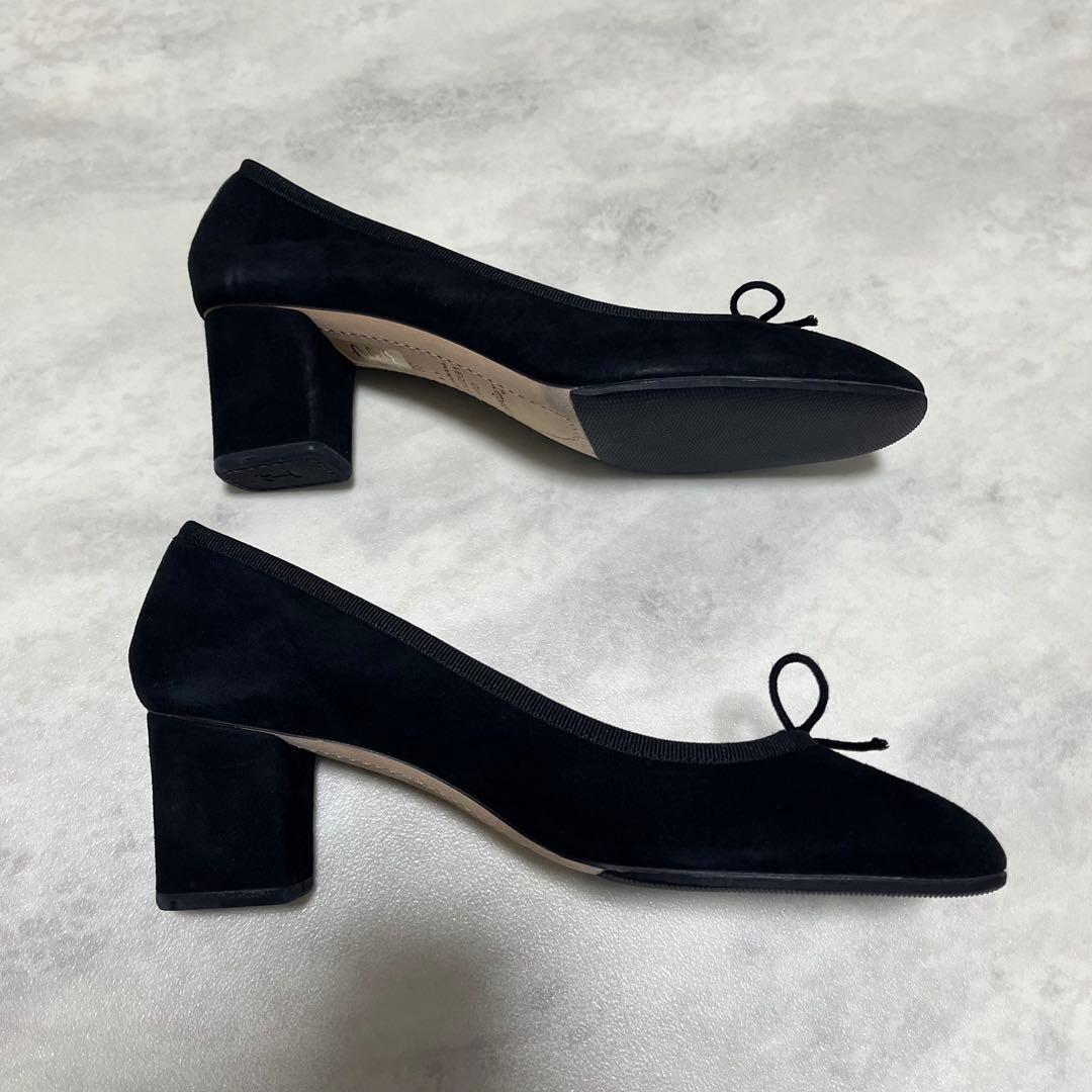 美品♡repetto パナム PANAM スクエアトゥチャンキーヒールパンプス