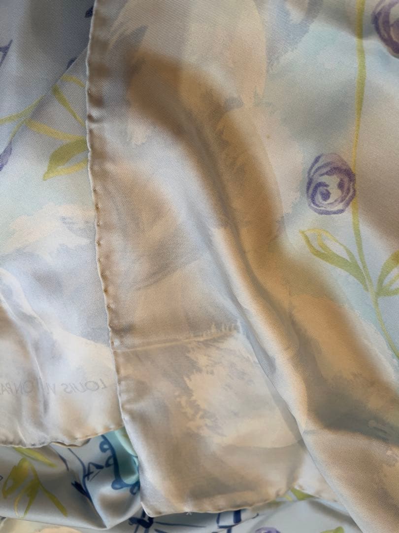 LOUIS VUITTON ヴィトン シルク大判スカーフ 水色 乗り物 箱あり