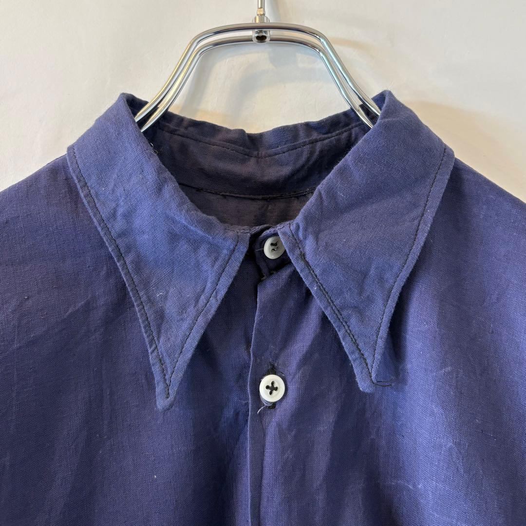 40s ヴィンテージ フレンチ グランパシャツ 古着 ユーロ ヨーロッパ ワーク