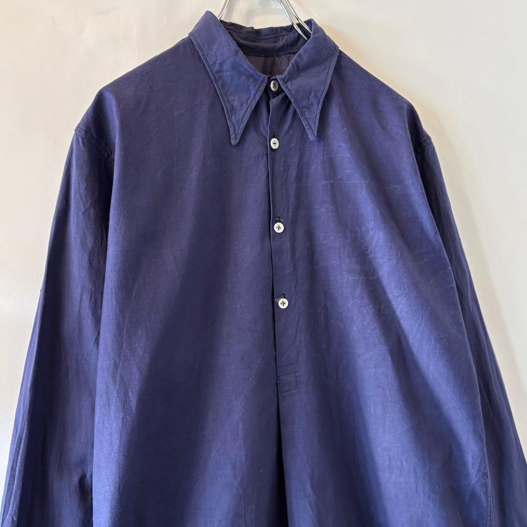 40s ヴィンテージ フレンチ グランパシャツ 古着 ユーロ ヨーロッパ ワーク