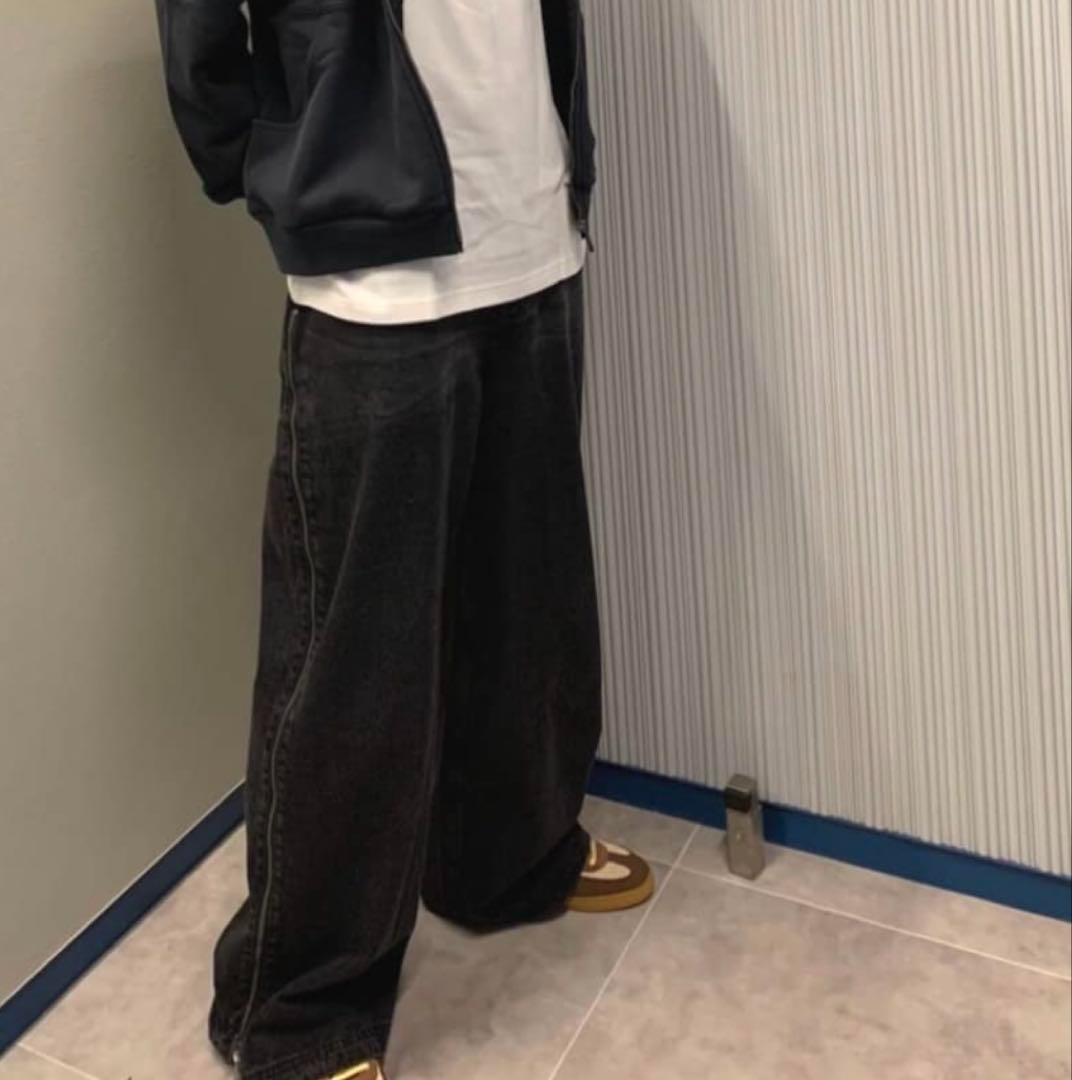 残り1点❗️ADILENIUMシーズンジップウォッシュドデニムパンツ ブラック