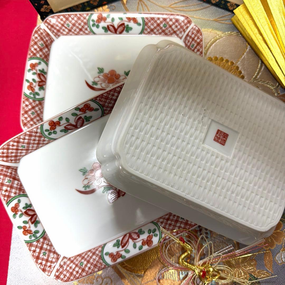 春　赤絵金彩小鉢　HOYAクリスタル亀甲つなぎ紋　No.5-3