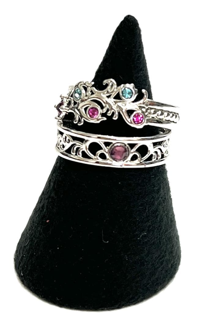 ブラックスター モクレン 2連リング 外箱 カード 中古美品！(35085)