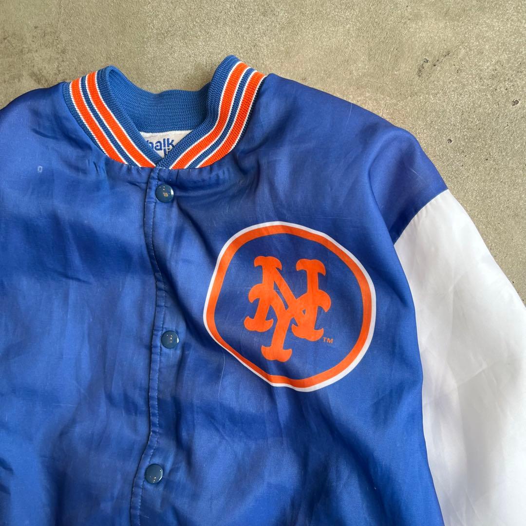 90s chalk line Mets USA製 ナイロンスタジャン L