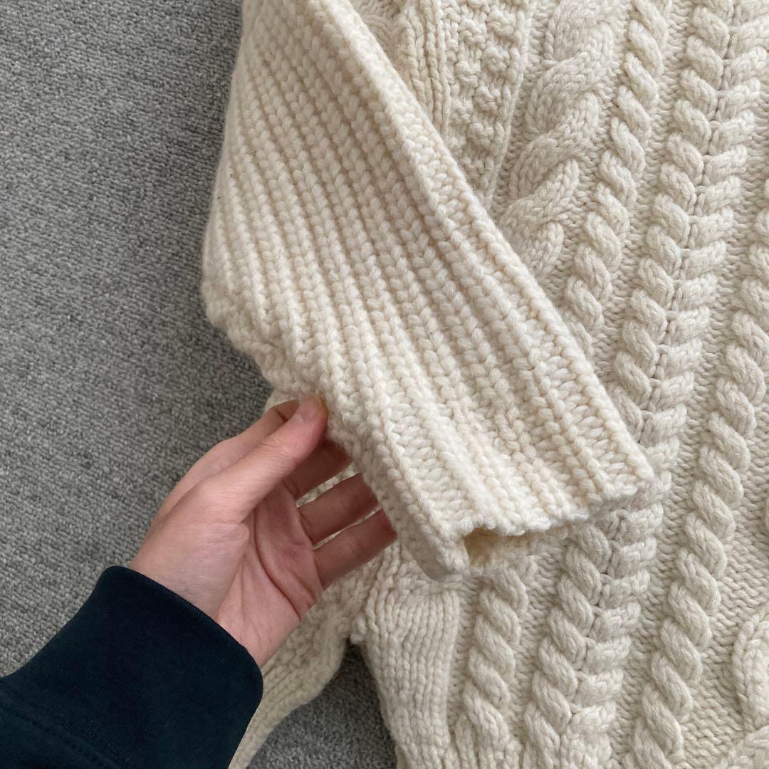 【ほぼ新品】36 Sサイズ någontstans ケーブルニットセーター