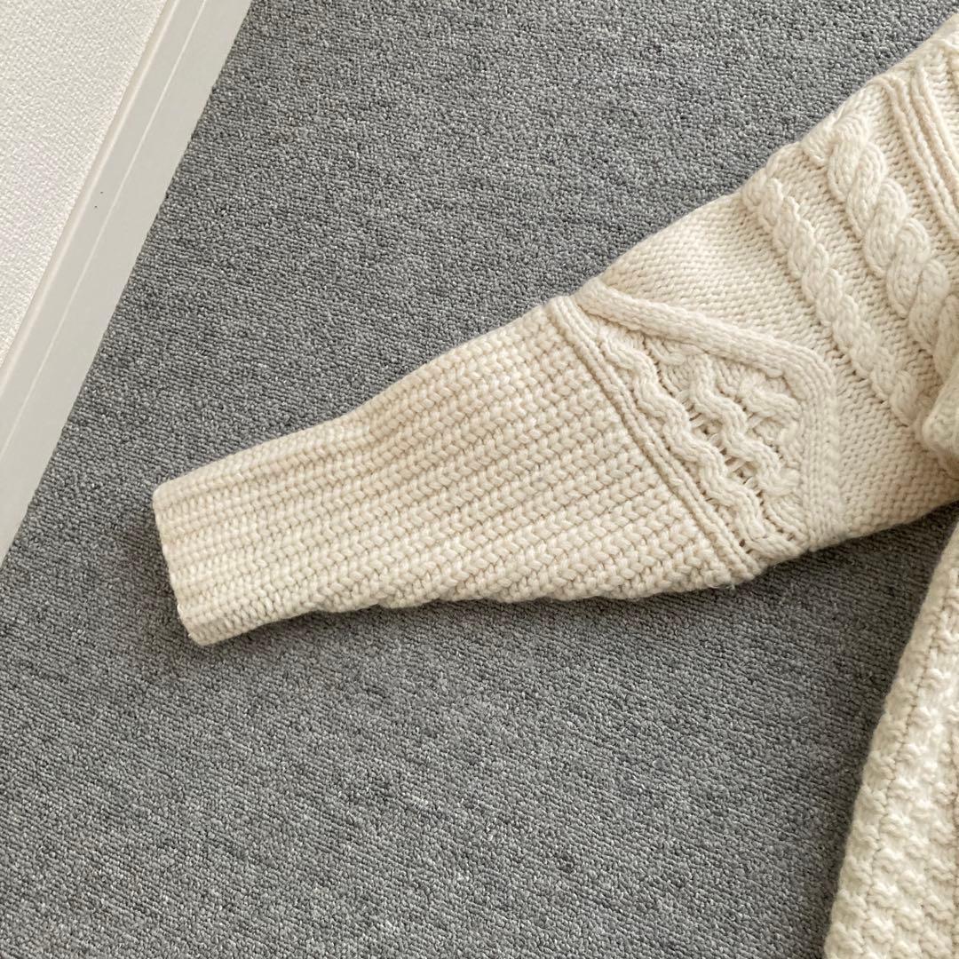 【ほぼ新品】36 Sサイズ någontstans ケーブルニットセーター