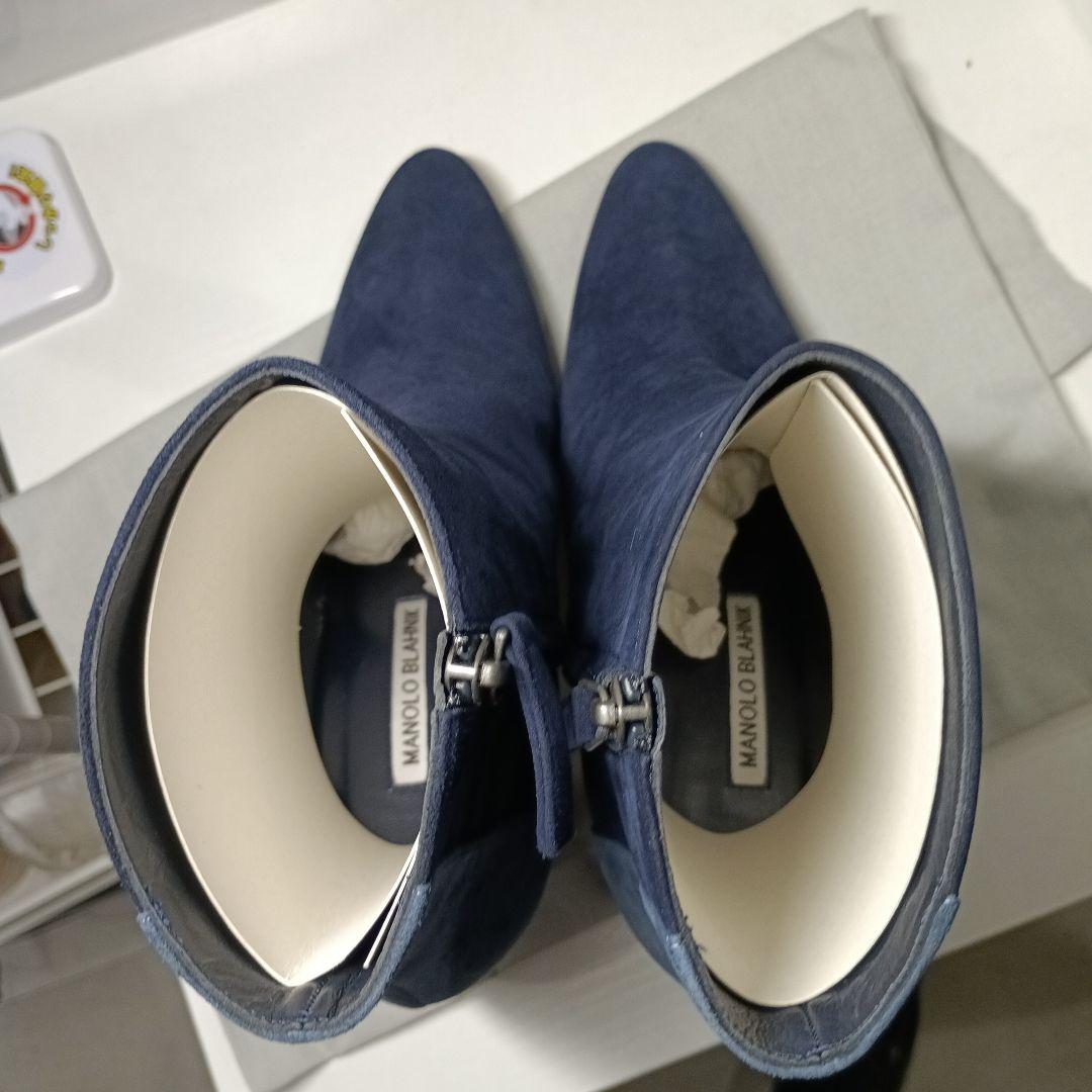 美品　MANOLO BLAHNIK ネイビー スエード ブーツ 39