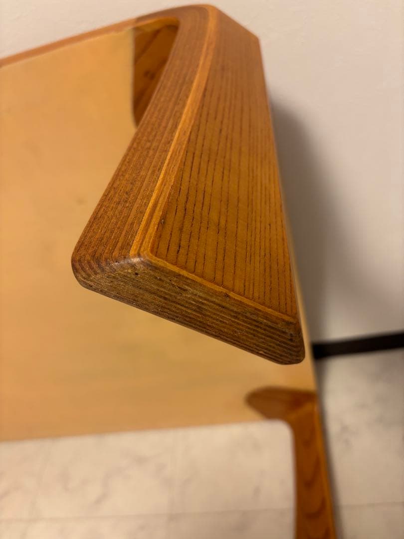 旧ロゴ　ヴィンテージ 天童木工 乾三郎 ケヤキ 欅板目 座卓 ローテーブル