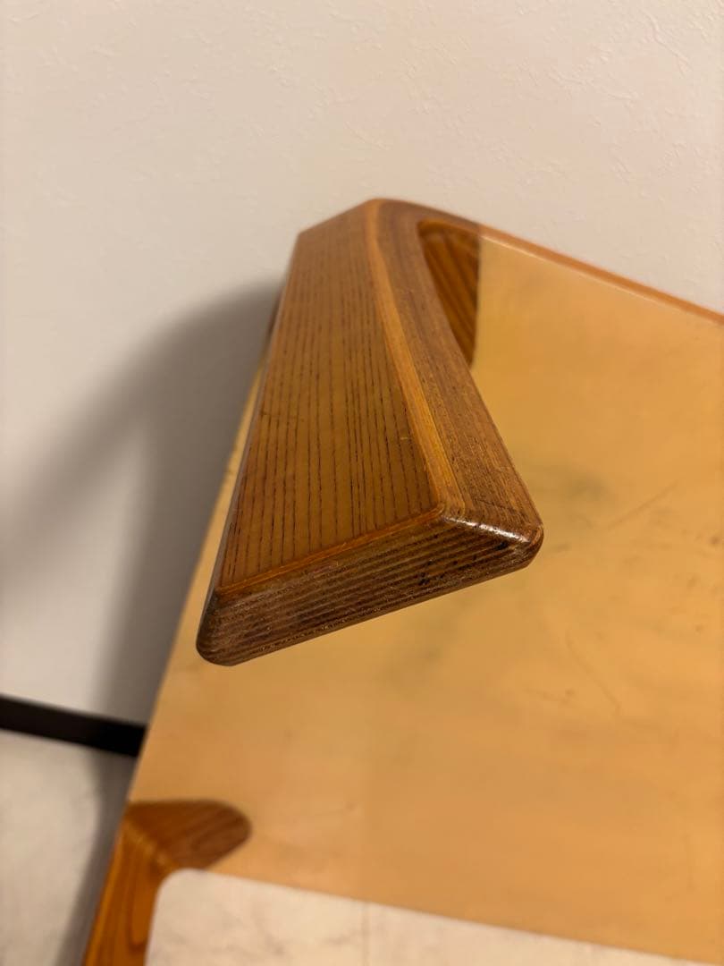 旧ロゴ　ヴィンテージ 天童木工 乾三郎 ケヤキ 欅板目 座卓 ローテーブル