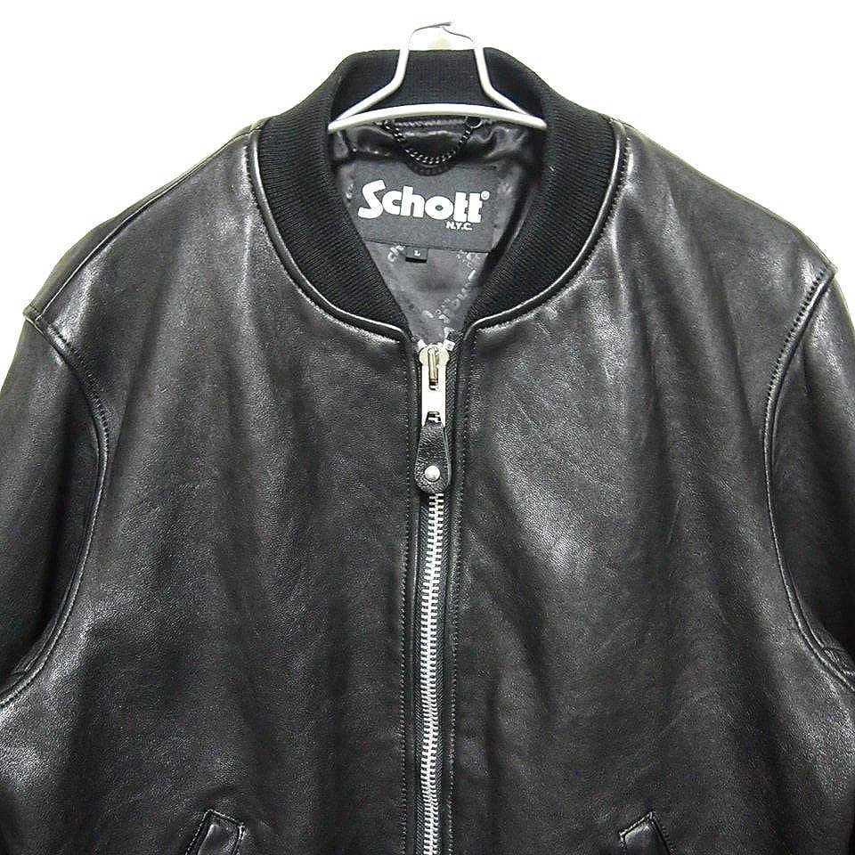 美品★SCHOTT　ショット　BOWERY　バワリー　レザージャケット　ブラック