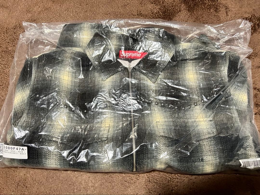 トップス Supreme Studded Shadow Plaid ZipUp Shirt