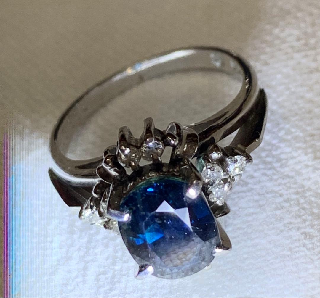 サファイア2.33ct Pt900リング　9号 美品