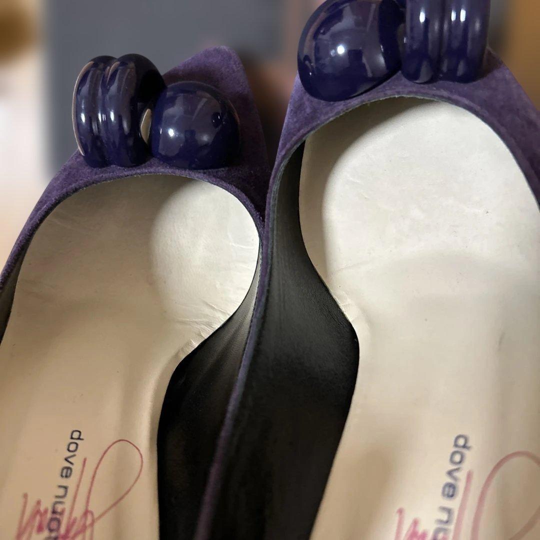 紫色 スエード ハイヒール 35