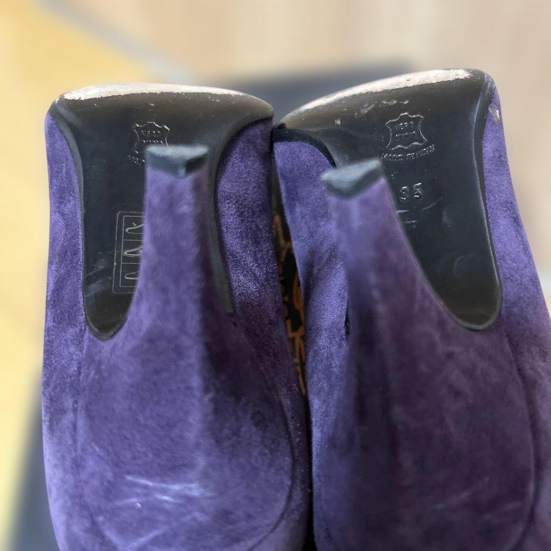 紫色 スエード ハイヒール 35