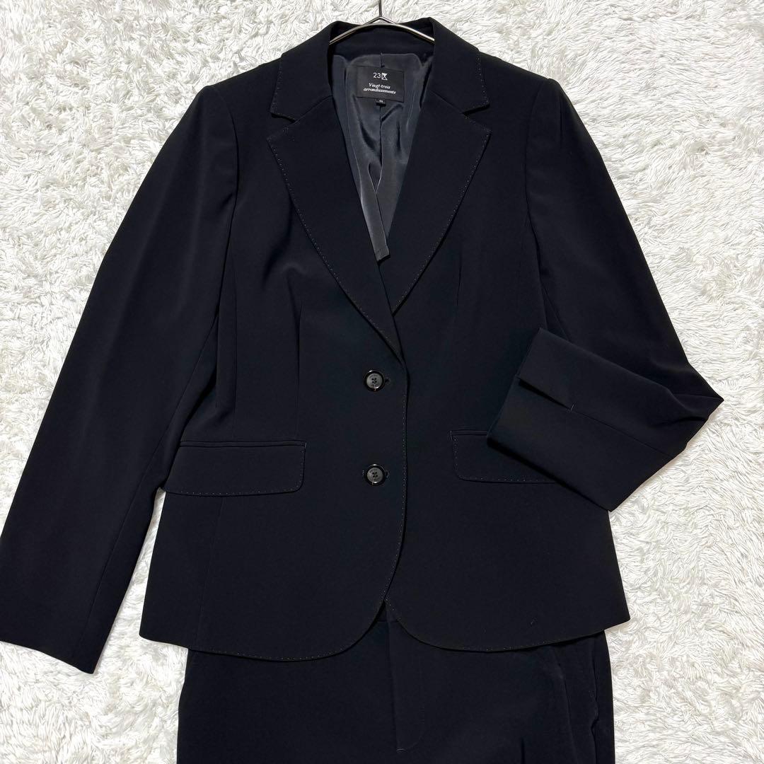 極美品　大きいサイズ　23区　パンツ　スーツ　ビジネス　セットアップ　44 黒