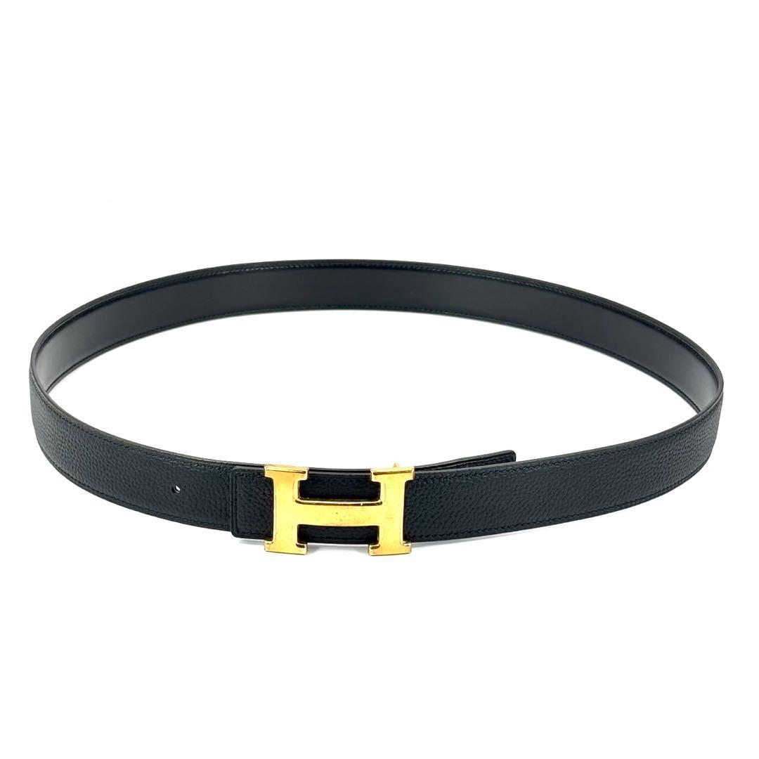 新品ベルト　エルメス　Hロゴ　コンスタンス　ゴールド　フルグレインレザー