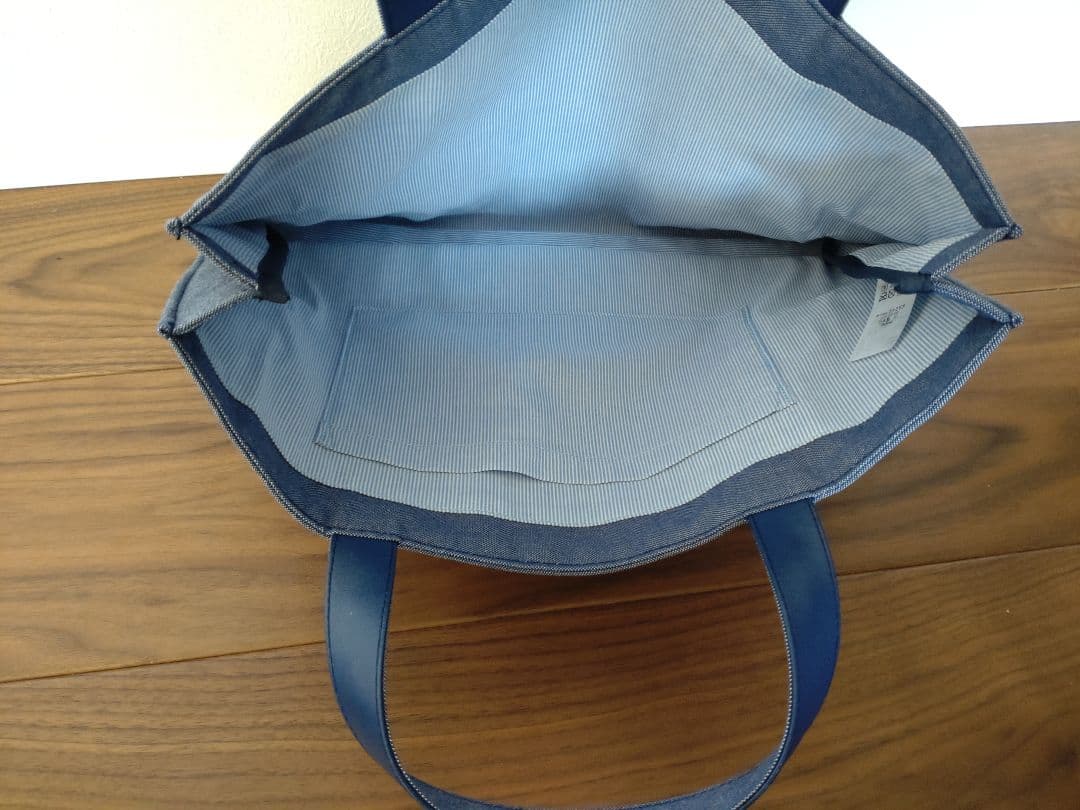 ファミリアfamiliarデニムバッグ　レッスンバッグ青(新品未使用)
