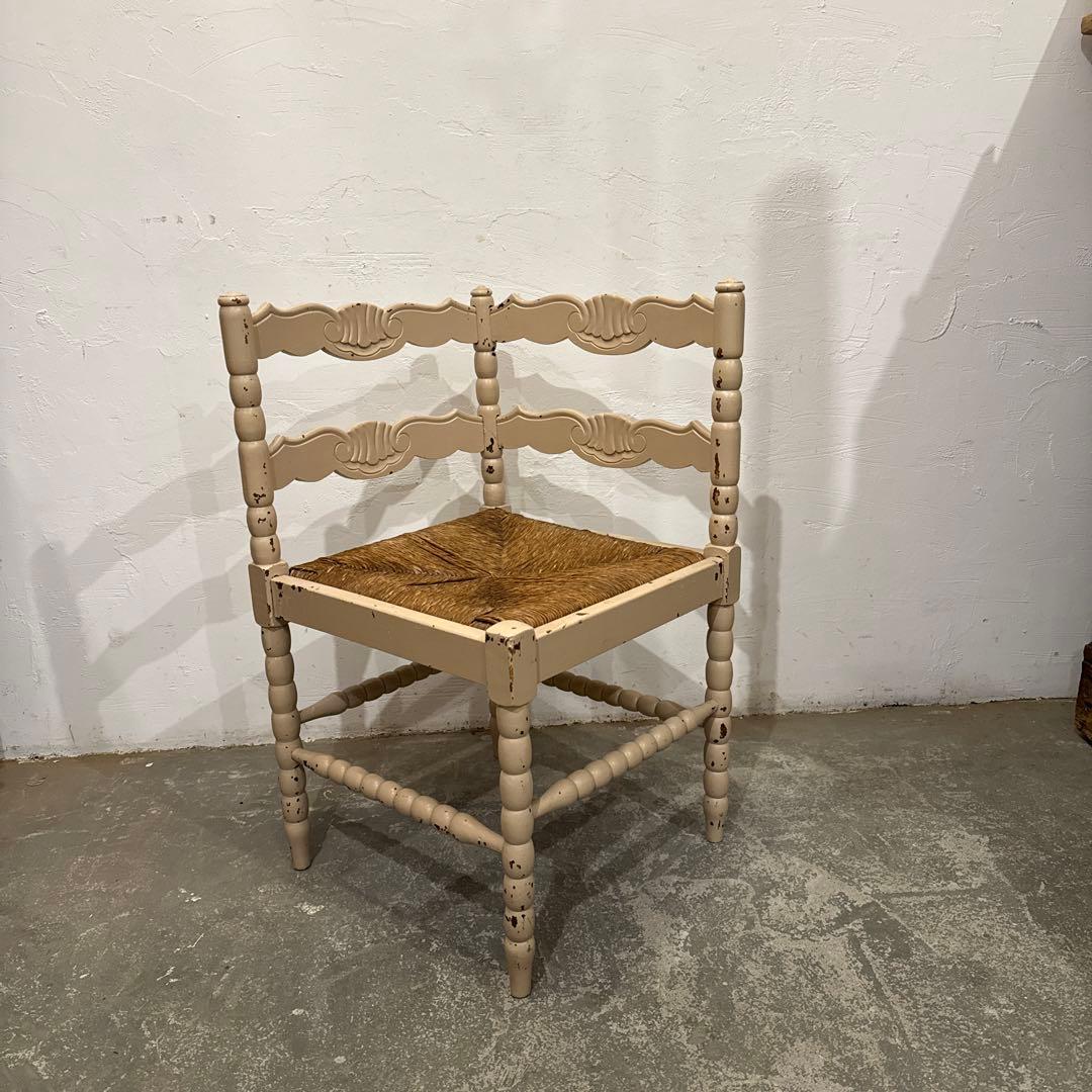 ちっち⚑︎プロフィール必読⚑︎ヴィンテージチェア　コーナーチェア藁座面　1
